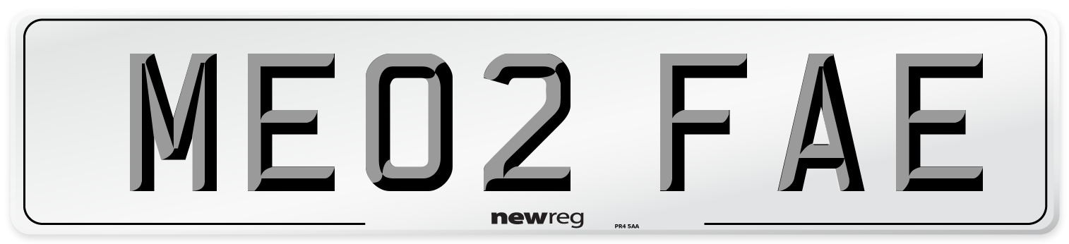 ME02 FAE Number Plate from New Reg